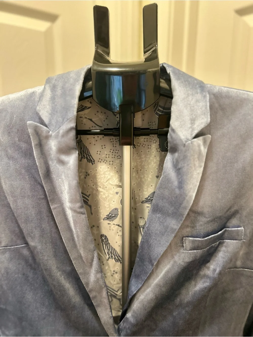 CAbi Velvet Single-Button Blazer in Slate Blue - Picture 7 of 9